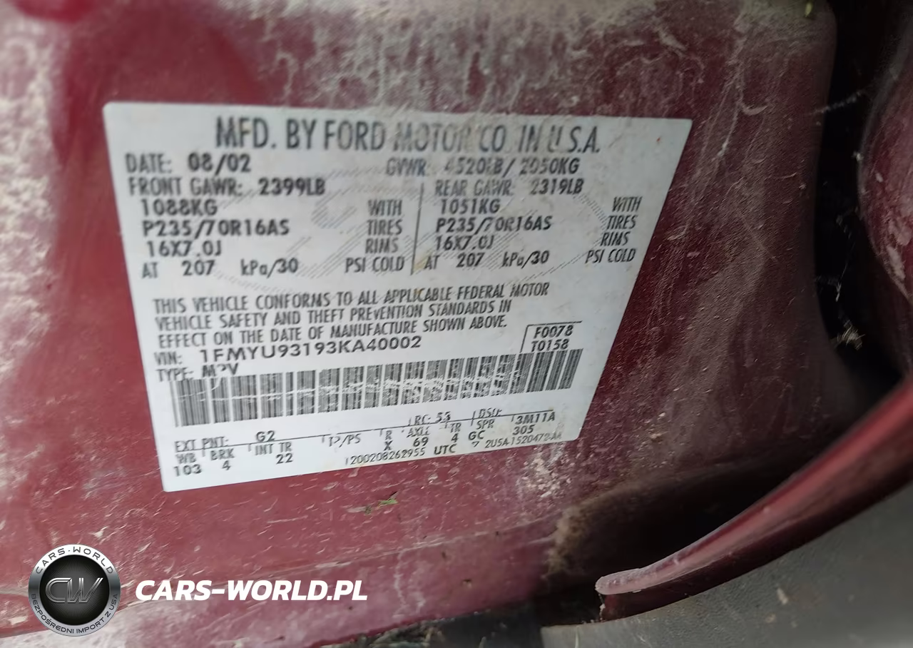 2003 Ford Escape Xlt VIN:1FMYU93193KA40002 - 9