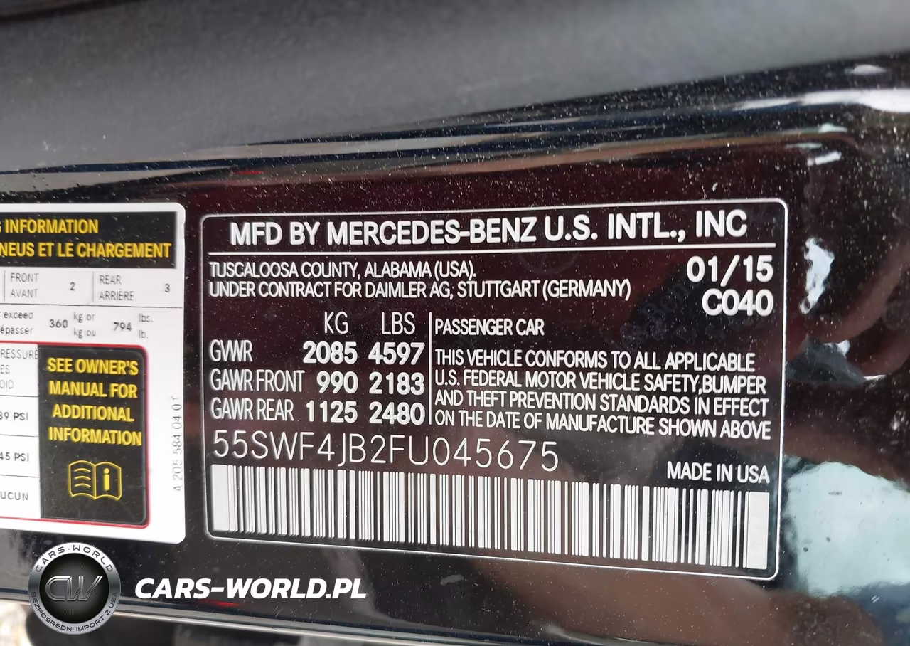 2015 Mercedes-Benz C 300 VIN:55SWF4JB2FU045675 - 9