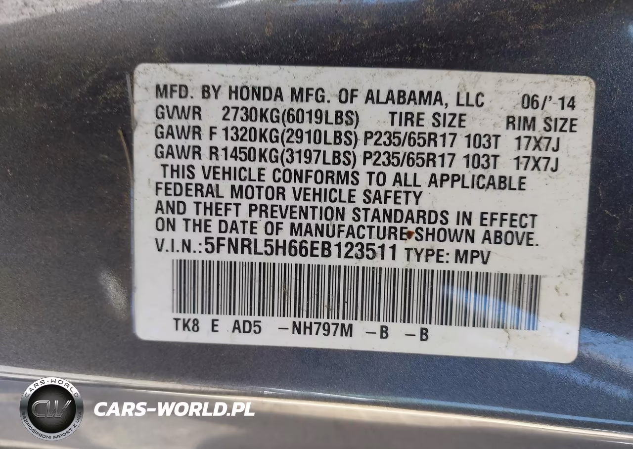 2014 Honda Odyssey Ex-L VIN:5FNRL5H66EB123511 - 9