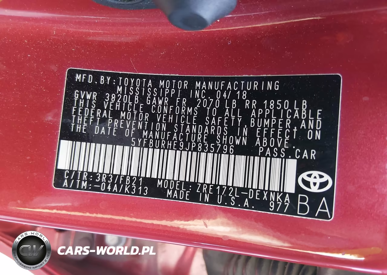 2018 Toyota Corolla Le VIN:5YFBURHE9JP835796 - 9