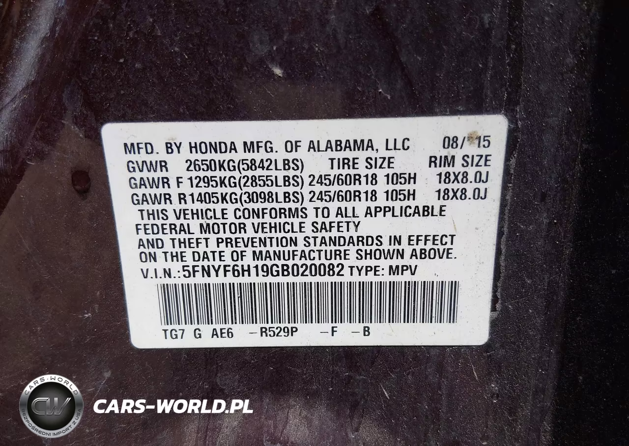 2016 Honda Pilot Lx VIN:5FNYF6H19GB020082 - 9