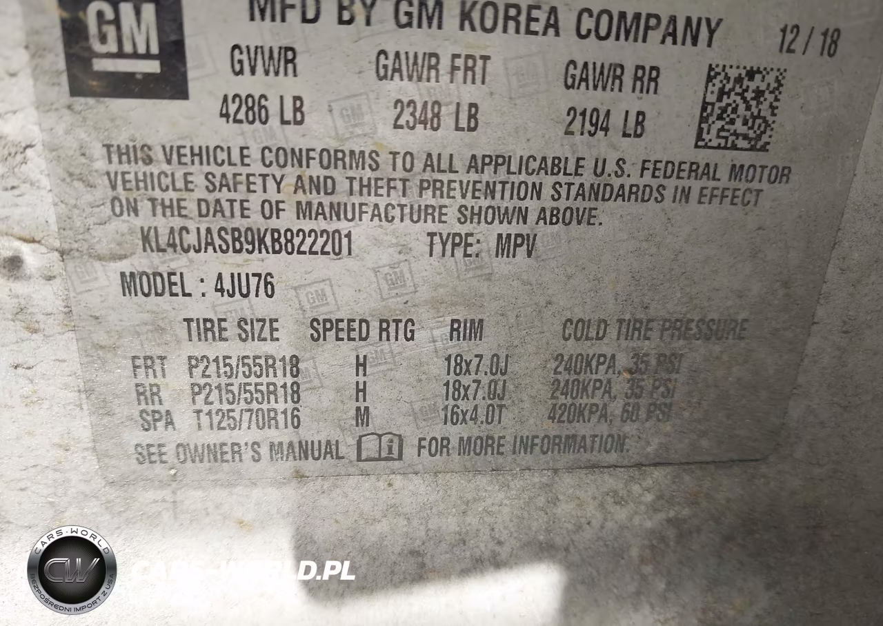 2019 Buick Encore Fwd Preferred VIN:KL4CJASB9KB822201 - 9