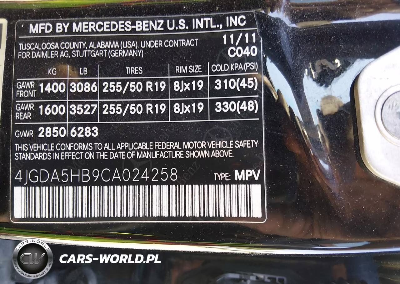 2012 Mercedes-Benz Ml 350 4Matic VIN:4JGDA5HB9CA024258 - 9