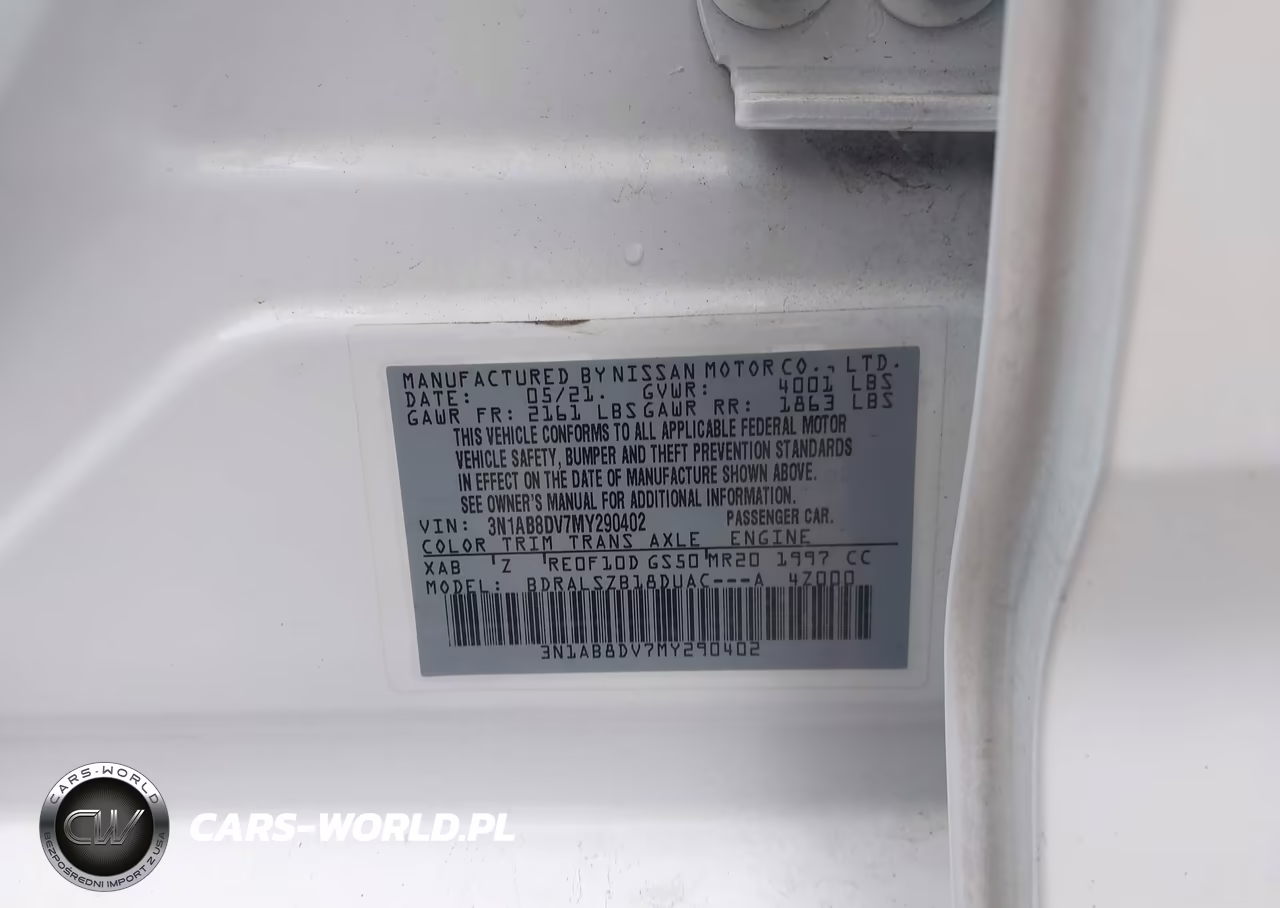 2021 Nissan Sentra Sr Xtronic Cvt VIN:3N1AB8DV7MY290402 - 9