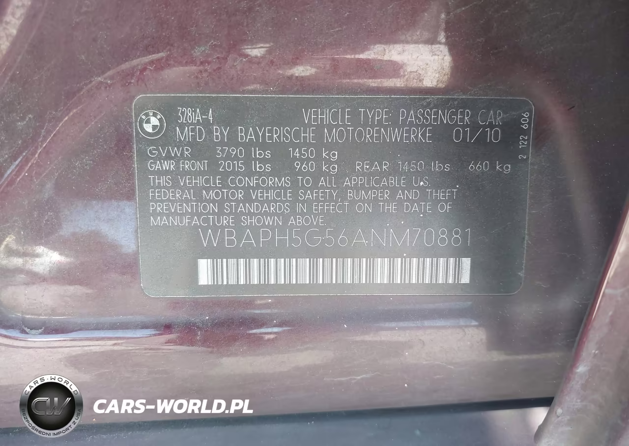2010 BMW 328I VIN:WBAPH5G56ANM70881 - 9