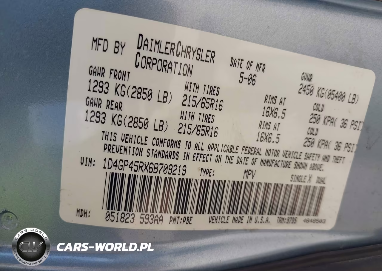 2006 Dodge Caravan Sxt VIN:1D4GP45RX6B709219 - 9