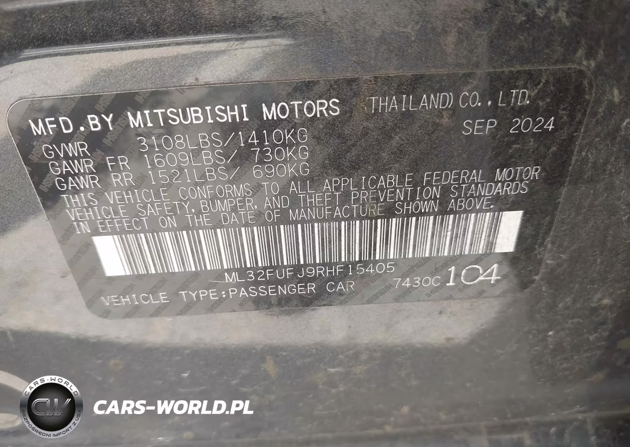 2024 Mitsubishi Mirage G4 Black Edition-Es-Le VIN:ML32FUFJ9RHF15405 - 9