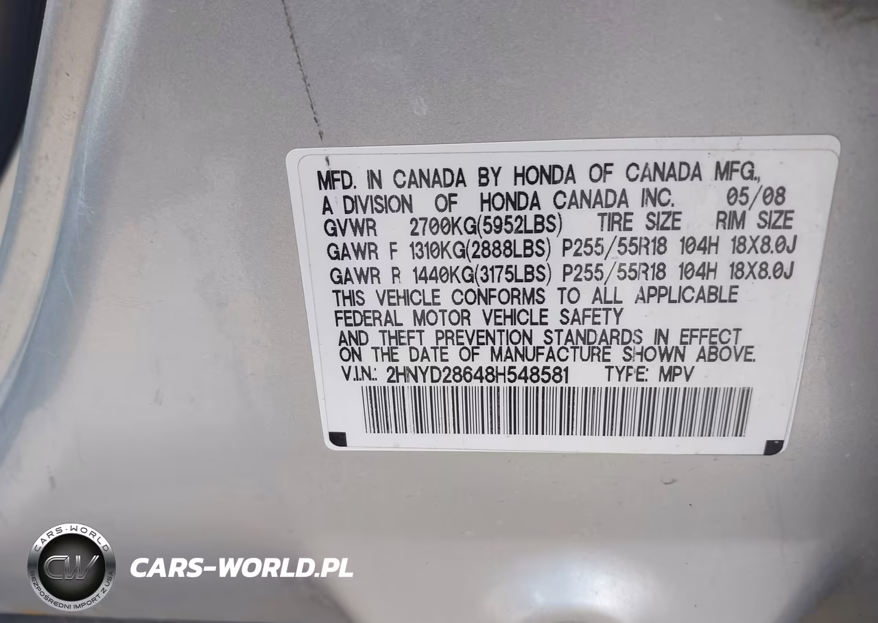 2008 Acura Mdx Technology Package VIN:2HNYD28648H548581 - 9
