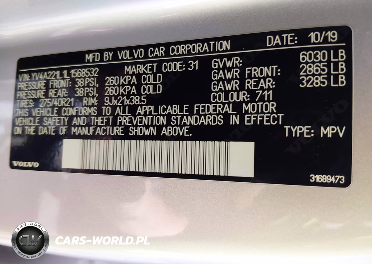 2020 Volvo Xc90 T6 Inscription 6 Passenger VIN:YV4A221L1L1568532 - 9