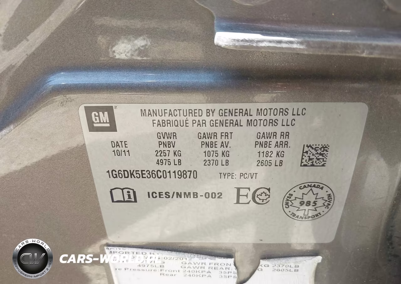 2012 Cadillac Cts Performance VIN:1G6DK5E36C0119870 - 9