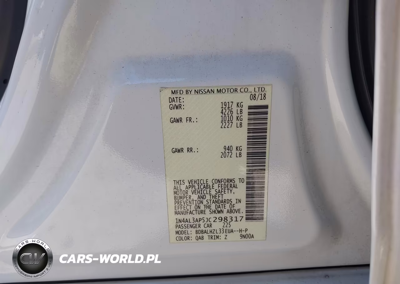 2018 Nissan Altima 2.5 Sr VIN:1N4AL3AP5JC298317 - 9