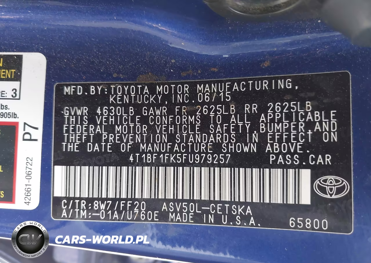 2015 Toyota Camry Se VIN:4T1BF1FK5FU979257 - 9