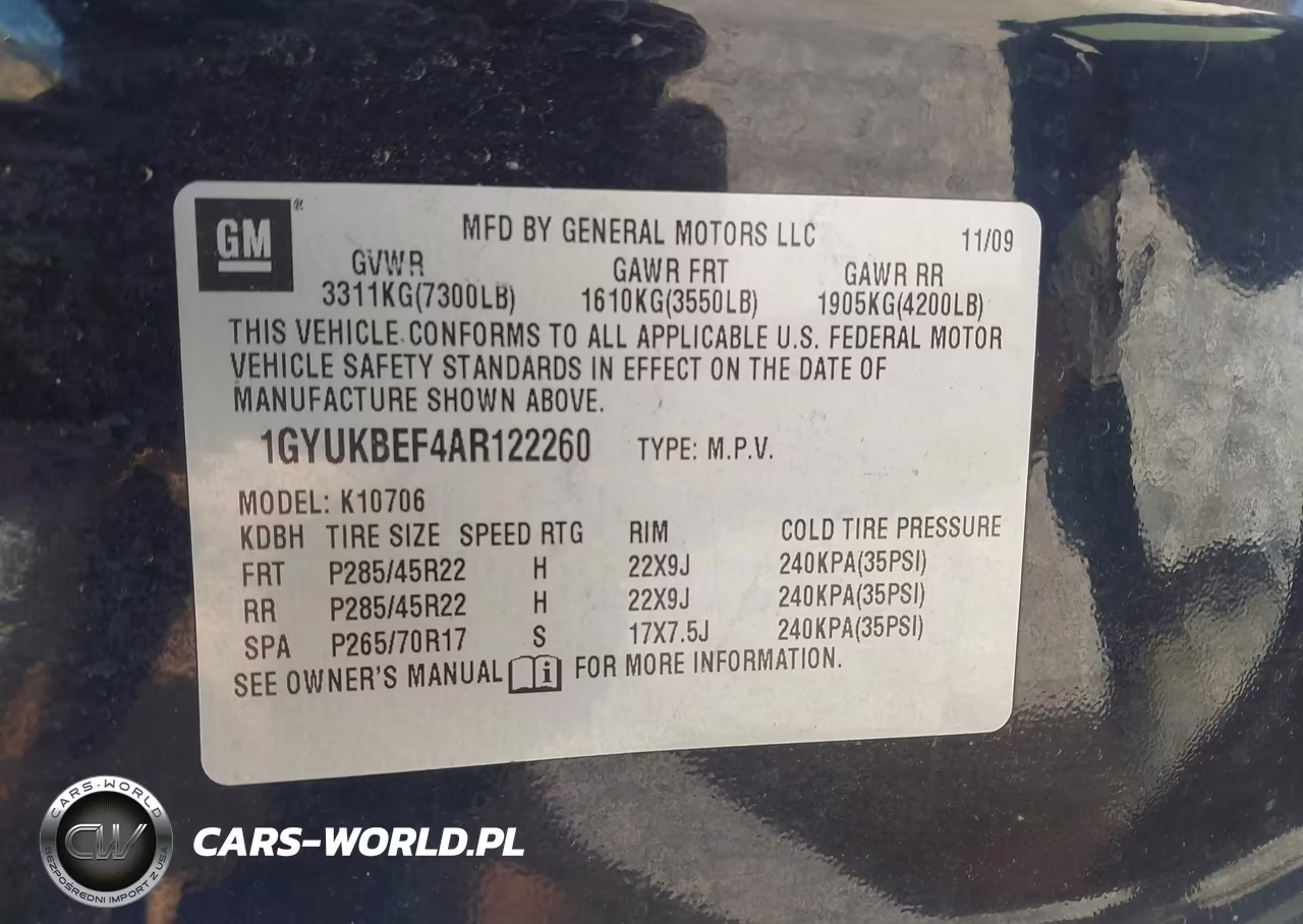 2010 Cadillac Escalade Luxury VIN:1GYUKBEF4AR122260 - 9