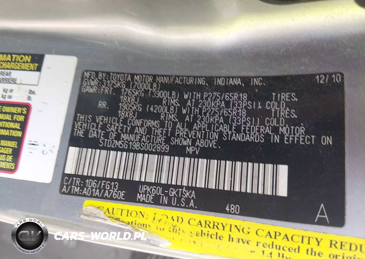 2011 Toyota Sequoia Sr5 4.6L V8 VIN:5TDZM5G19BS002899 - 9