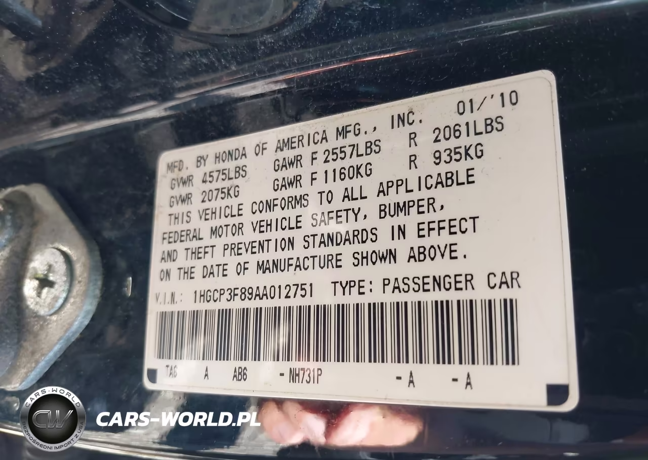 2010 Honda Accord 3.5 Ex-L VIN:1HGCP3F89AA012751 - 9