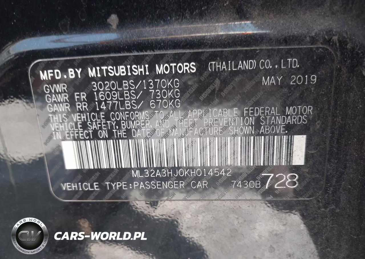 2019 Mitsubishi Mirage Es VIN:ML32A3HJ0KH014542 - 9