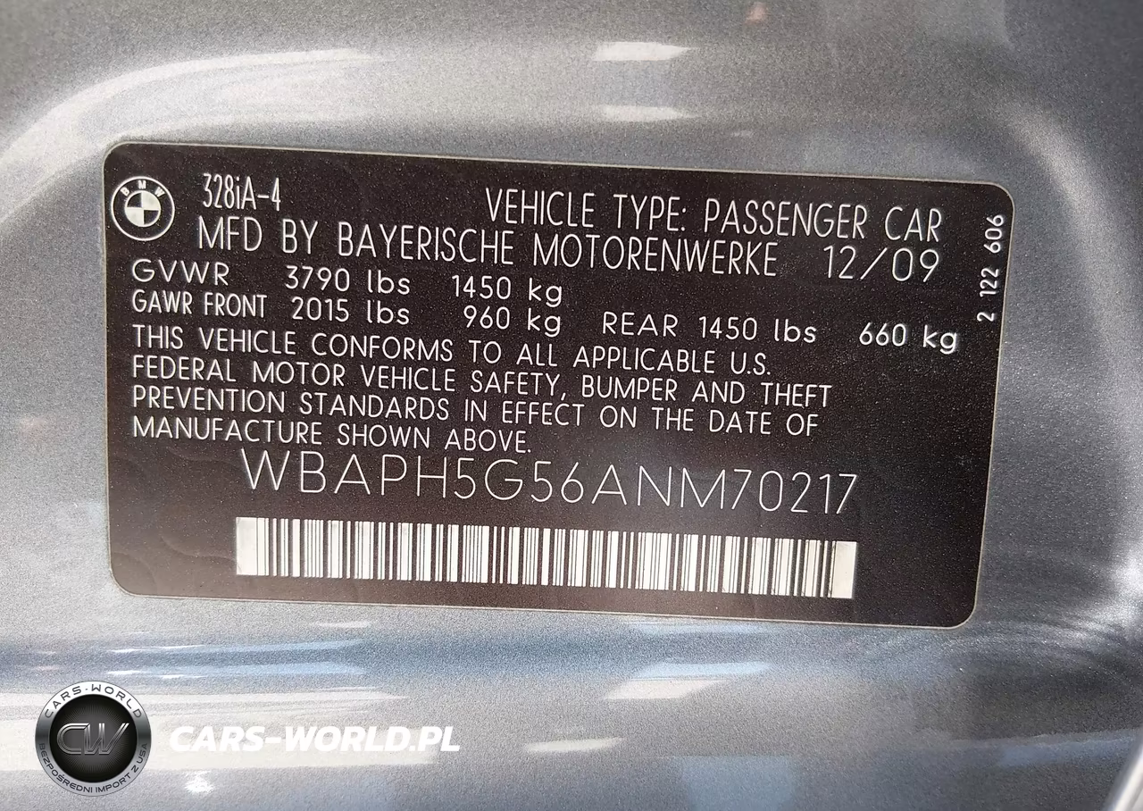 2010 BMW 328I VIN:WBAPH5G56ANM70217 - 9