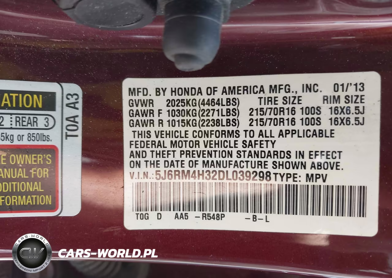 2013 Honda Cr-V Lx VIN:5J6RM4H32DL039298 - 9