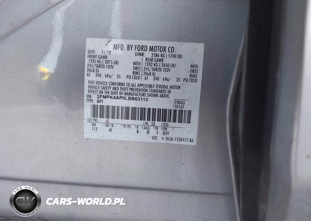 2020 Ford Edge St VIN:2FMPK4AP0LBB63113 - 9