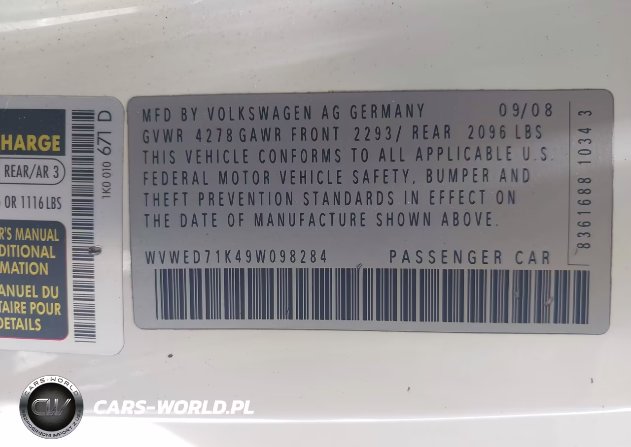 2009 Volkswagen Gti 2-Door VIN:WVWED71K49W098284 - 9