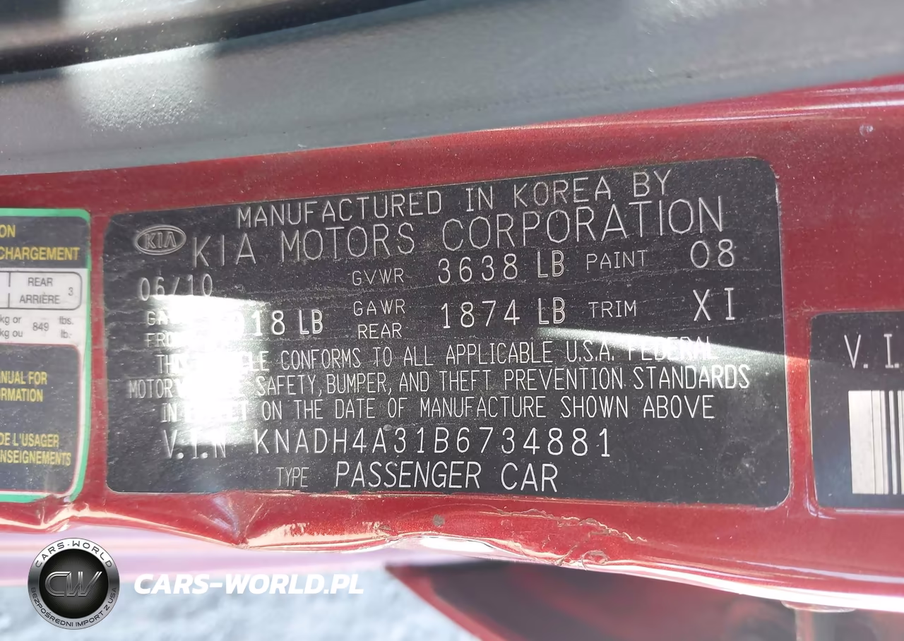 2011 Kia Rio Lx VIN:KNADH4A31B6734881 - 9