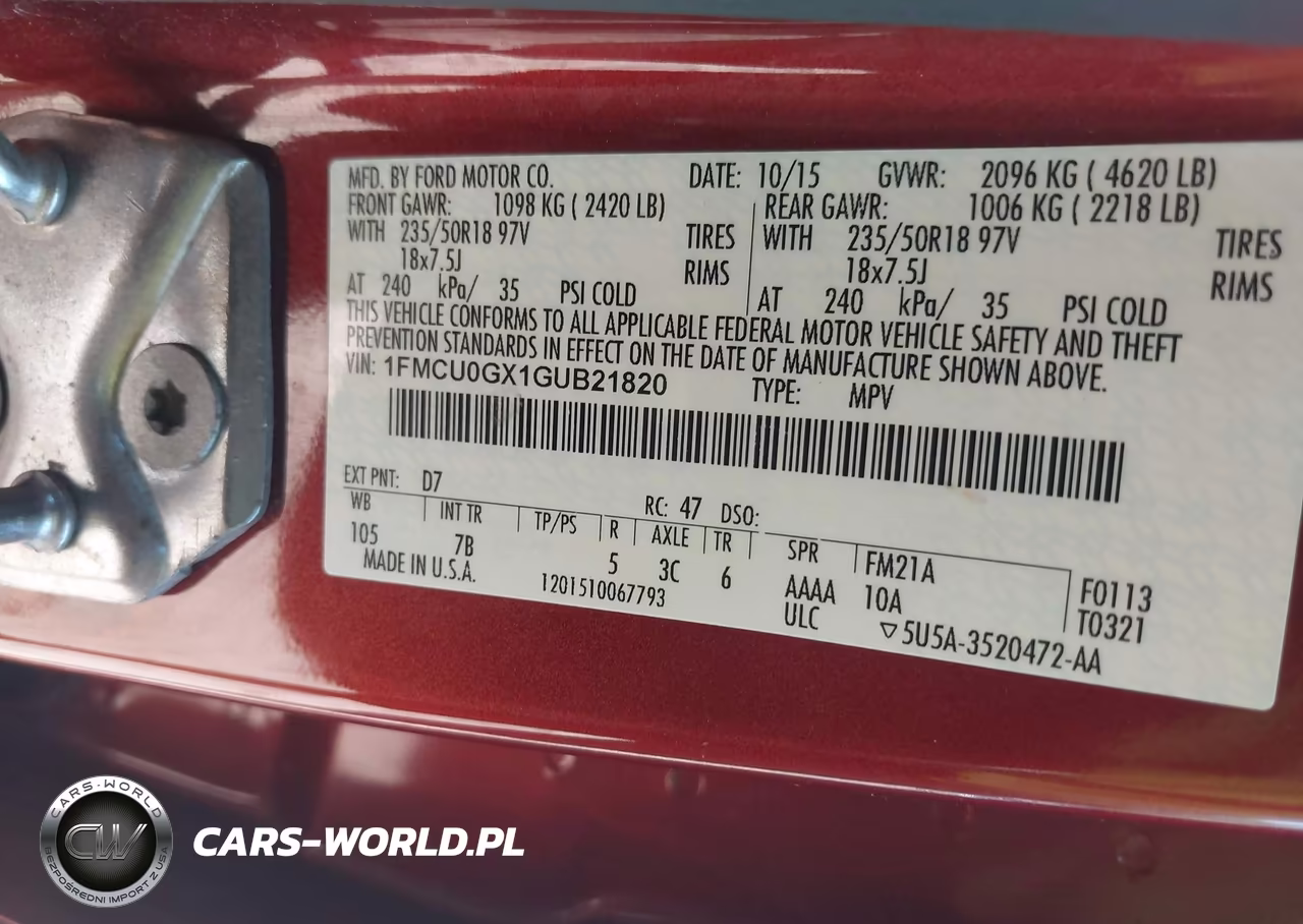 2016 Ford Escape Se VIN:1FMCU0GX1GUB21820 - 9