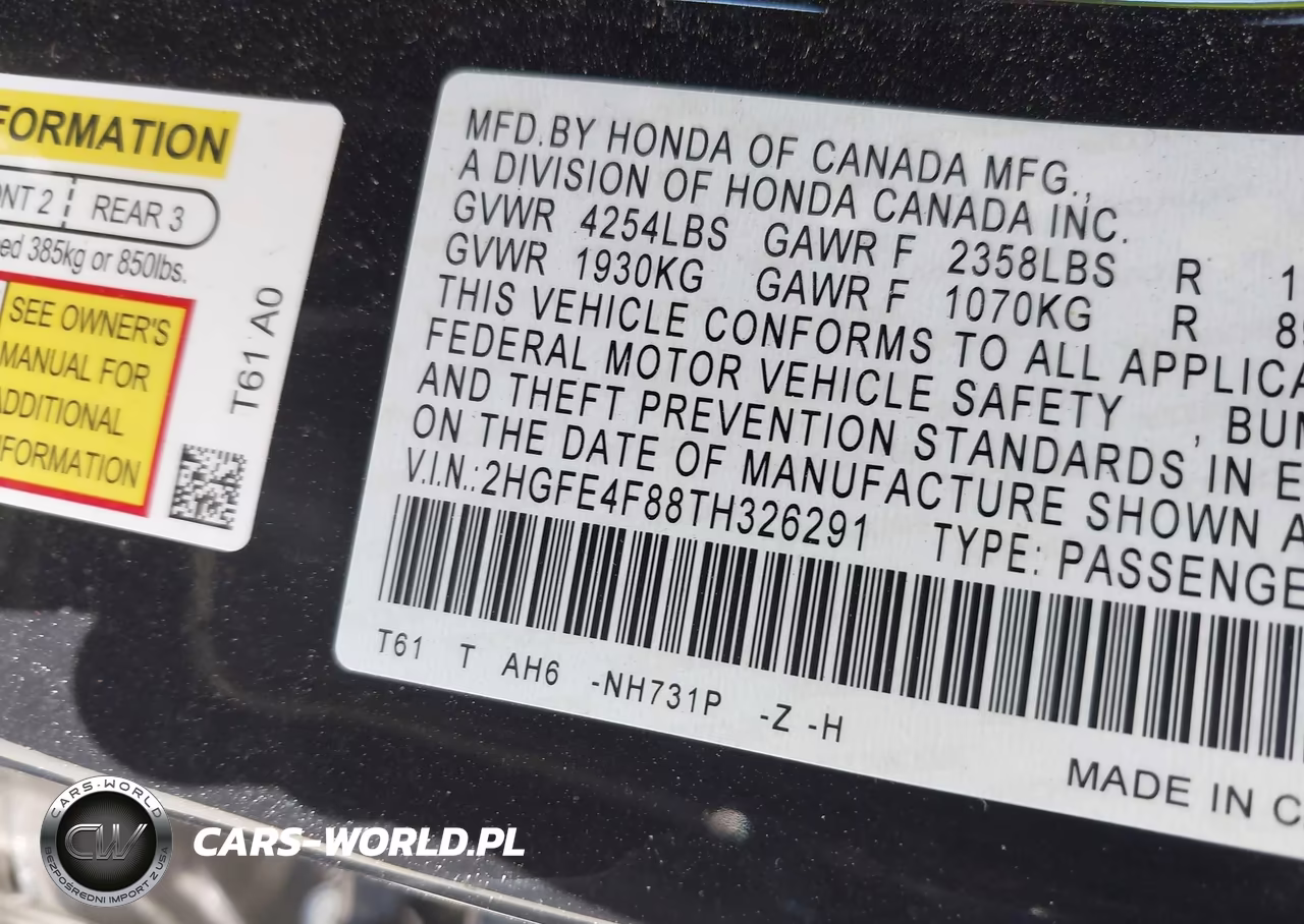 2026 Honda Civic Hybrid Sport-Sport Touring VIN:2HGFE4F88TH326291 - 9
