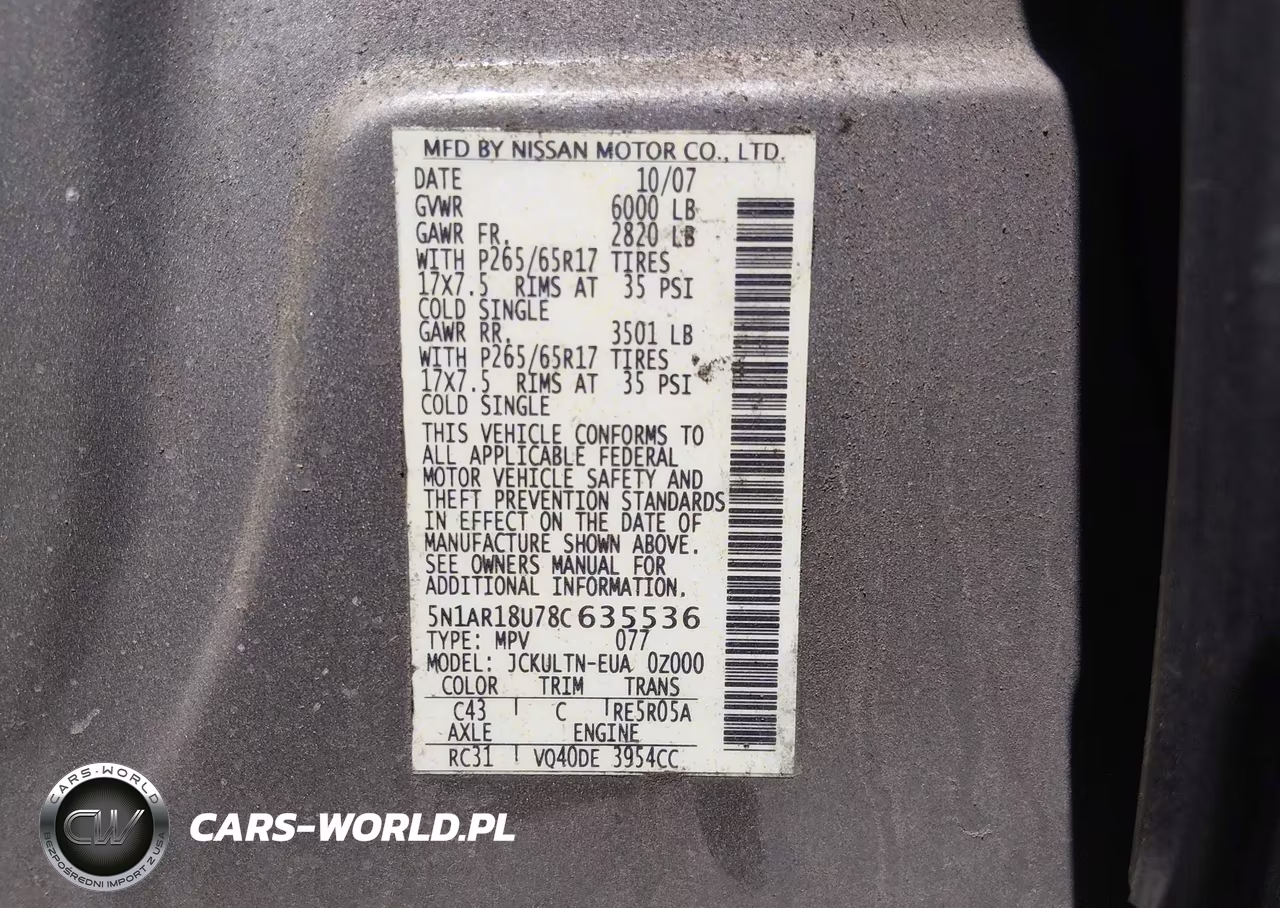 2008 Nissan Pathfinder Se VIN:5N1AR18U78C635536 - 9