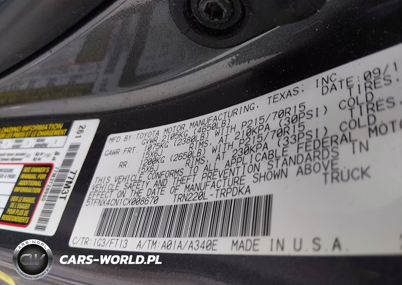 2012 Toyota Tacoma VIN:5TFNX4CN1CX008670 - 9