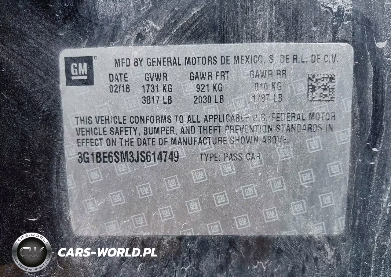 2018 Chevrolet Cruze Lt Auto VIN:3G1BE6SM3JS614749 - 9