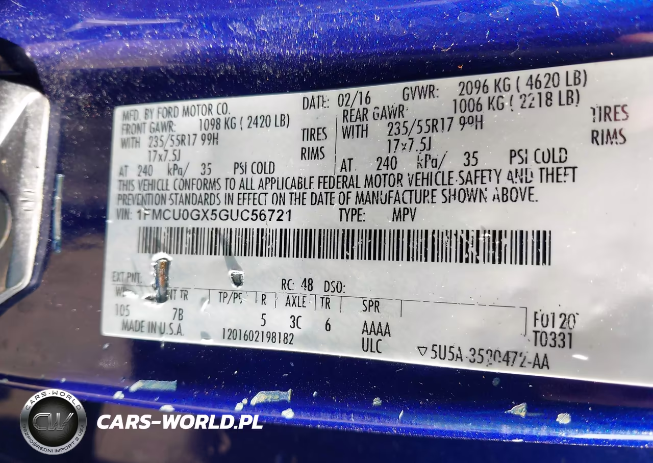 2016 Ford Escape Se VIN:1FMCU0GX5GUC56721 - 9