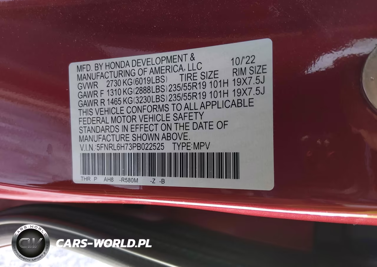 2023 Honda Odyssey Sport VIN:5FNRL6H73PB022525 - 9