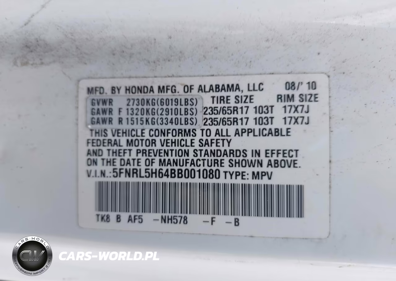 2011 Honda Odyssey Ex-L VIN:5FNRL5H64BB001080 - 9