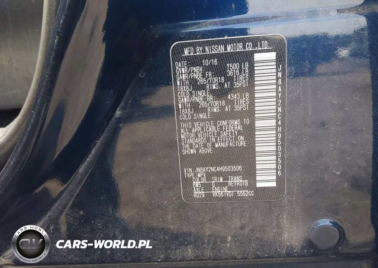 2017 Nissan Armada Sv VIN:JN8AY2NC4H9503506 - 9