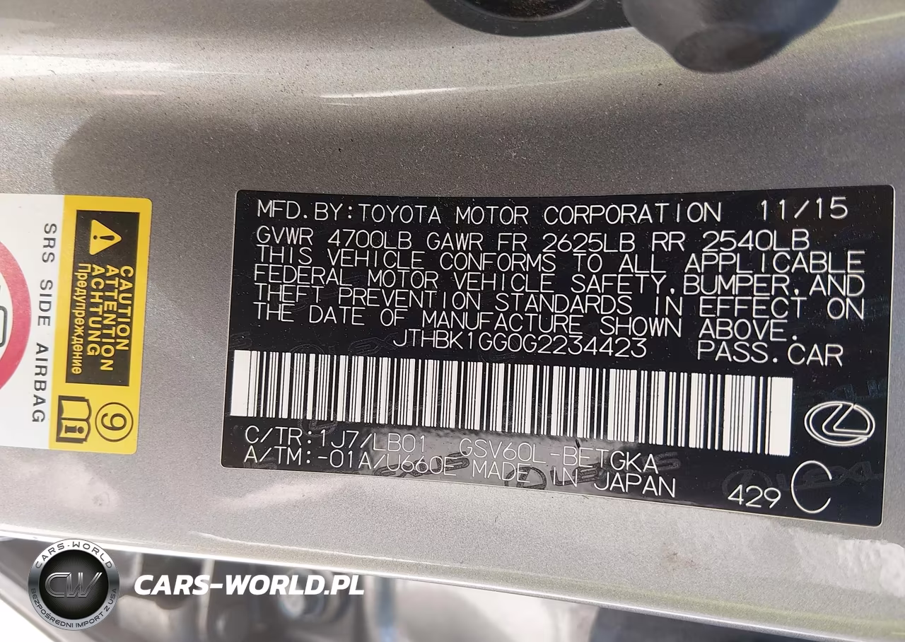 2016 Lexus Es 350 VIN:JTHBK1GG0G2234423 - 9