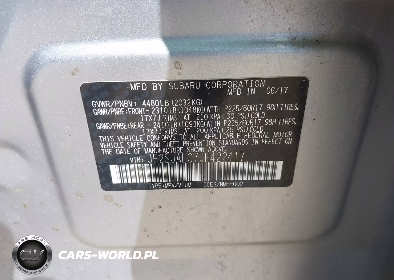 2018 Subaru Forester 2.5I Limited VIN:JF2SJALC7JH422417 - 9
