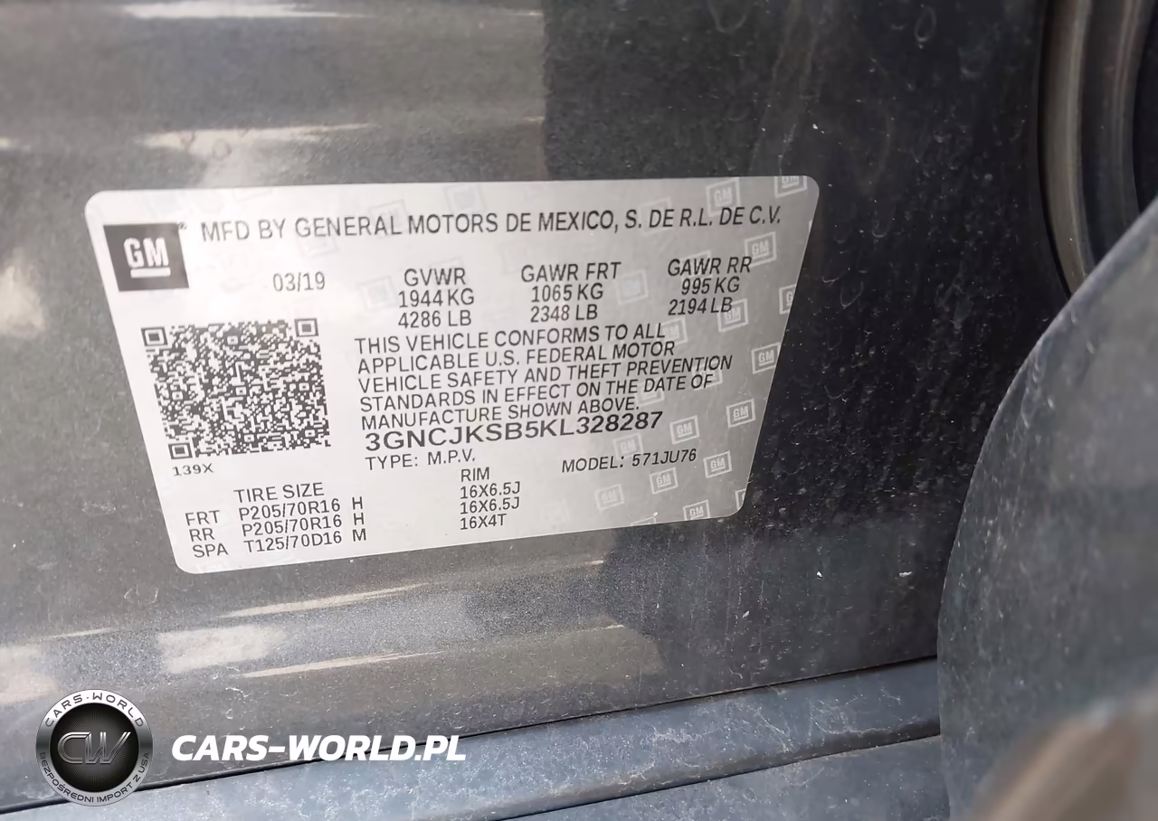 2019 Chevrolet Trax Ls VIN:3GNCJKSB5KL328287 - 9