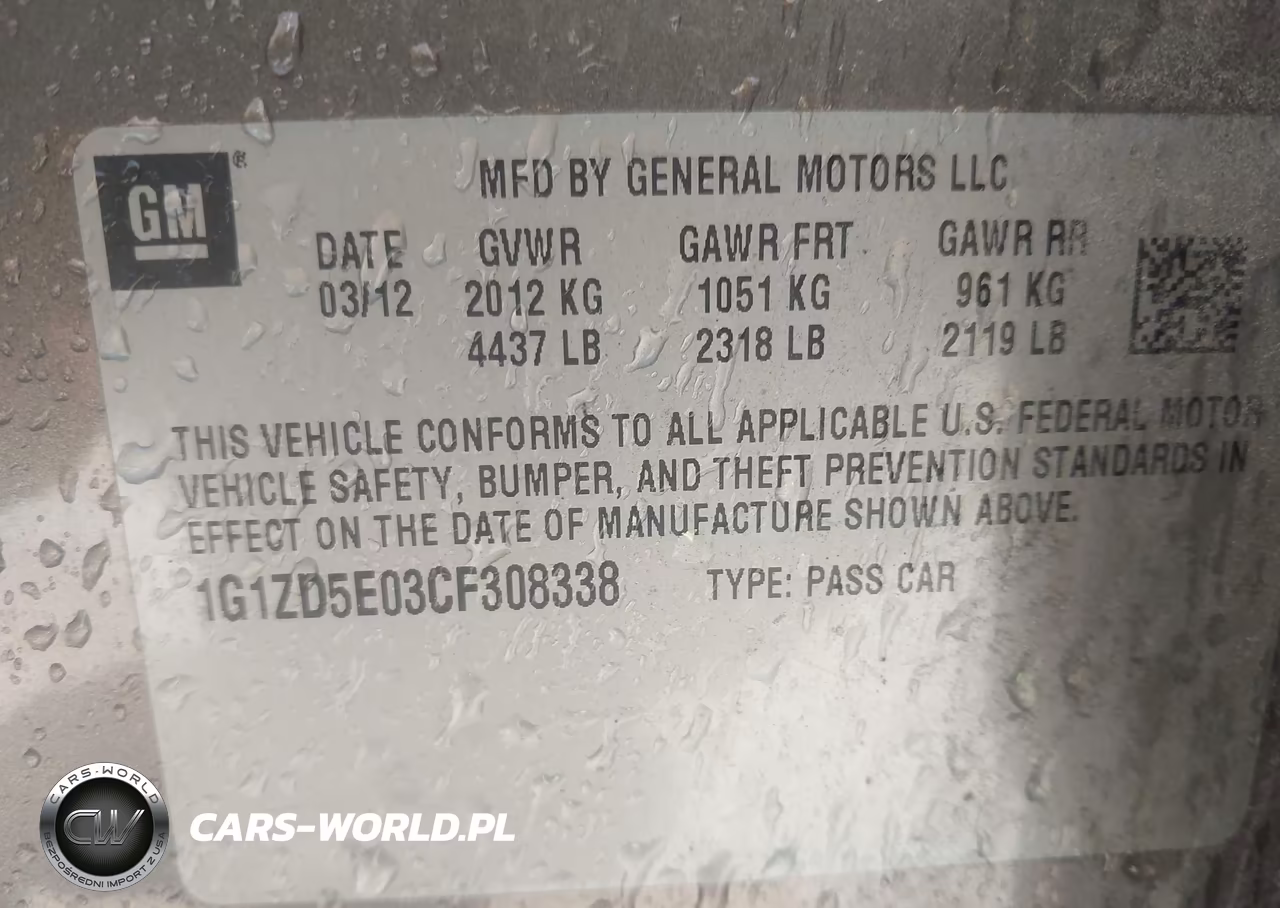 2012 CHEVROLET MALIBU 2LT VIN:1G1ZD5E03CF308338 - 9