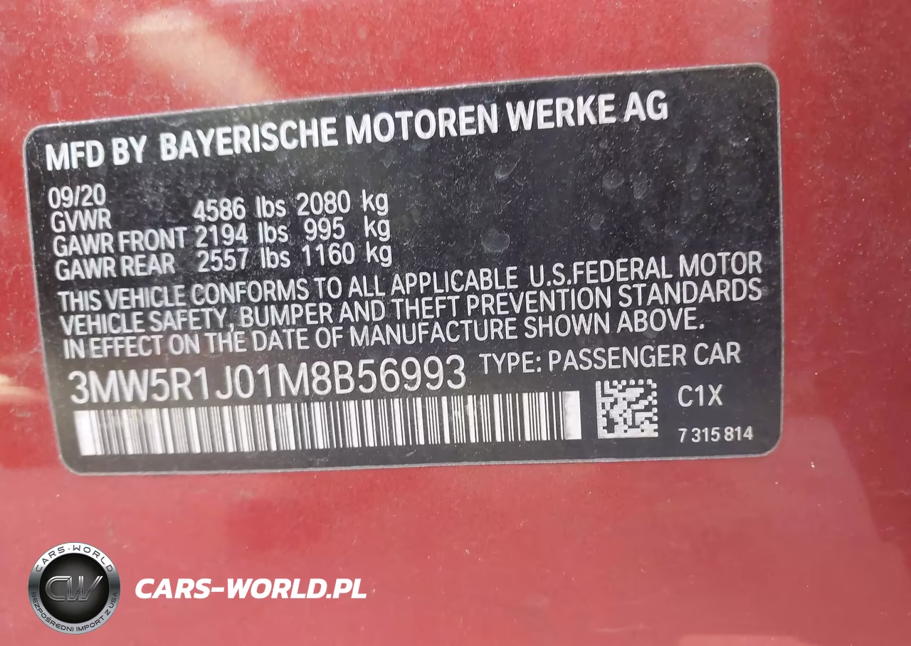2021 BMW 330I VIN:3MW5R1J01M8B56993 - 9