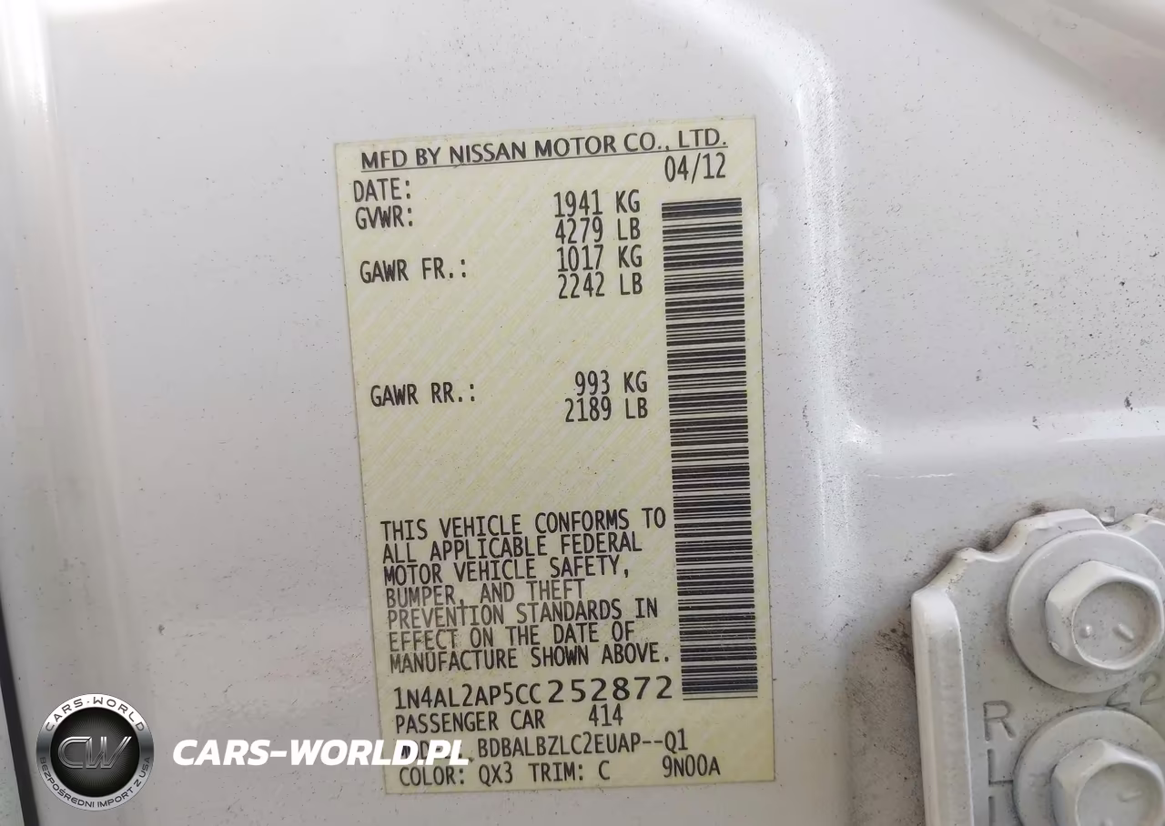2012 Nissan Altima 2.5 S VIN:1N4AL2AP5CC252872 - 9