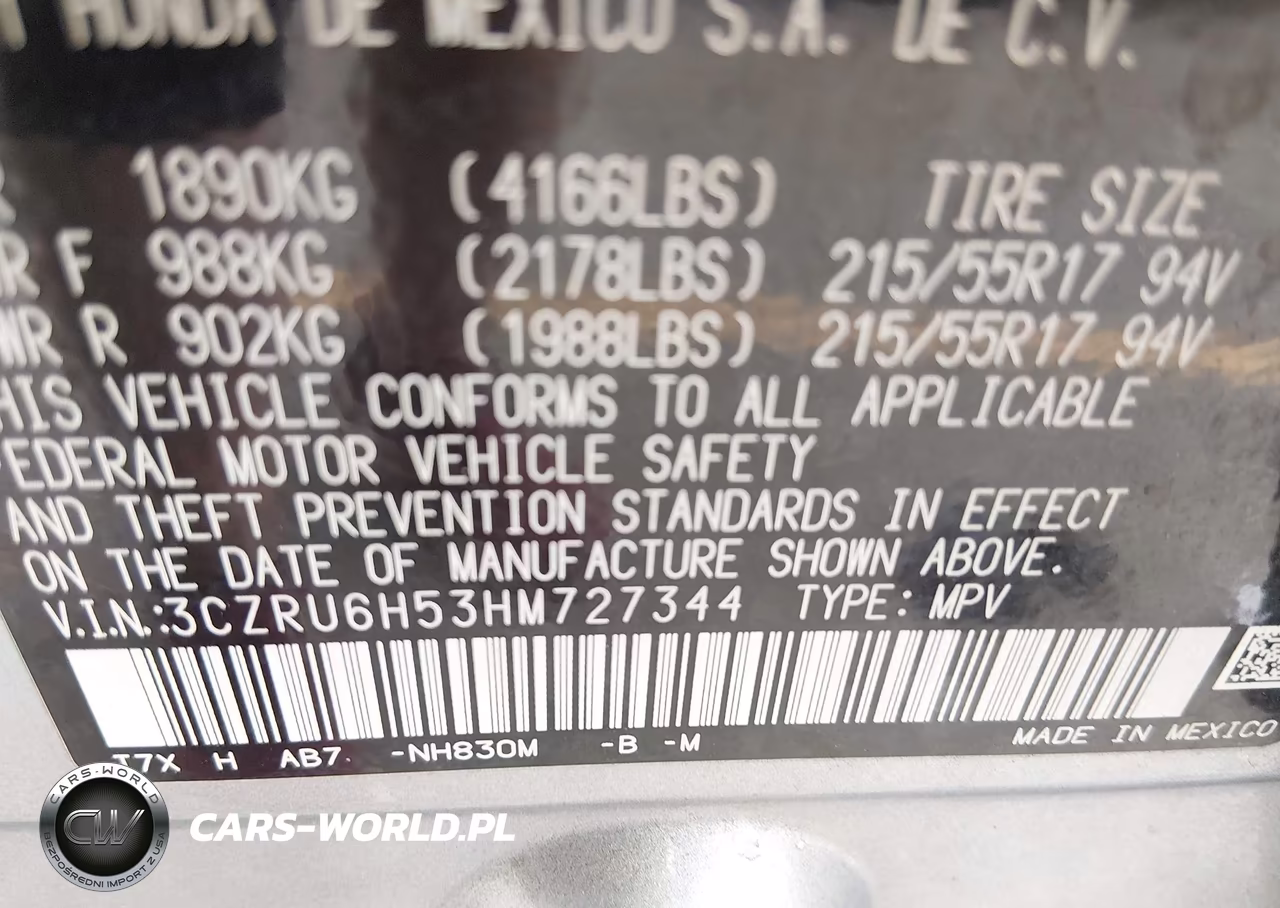 2017 Honda Hr-V Ex VIN:3CZRU6H53HM727344 - 9