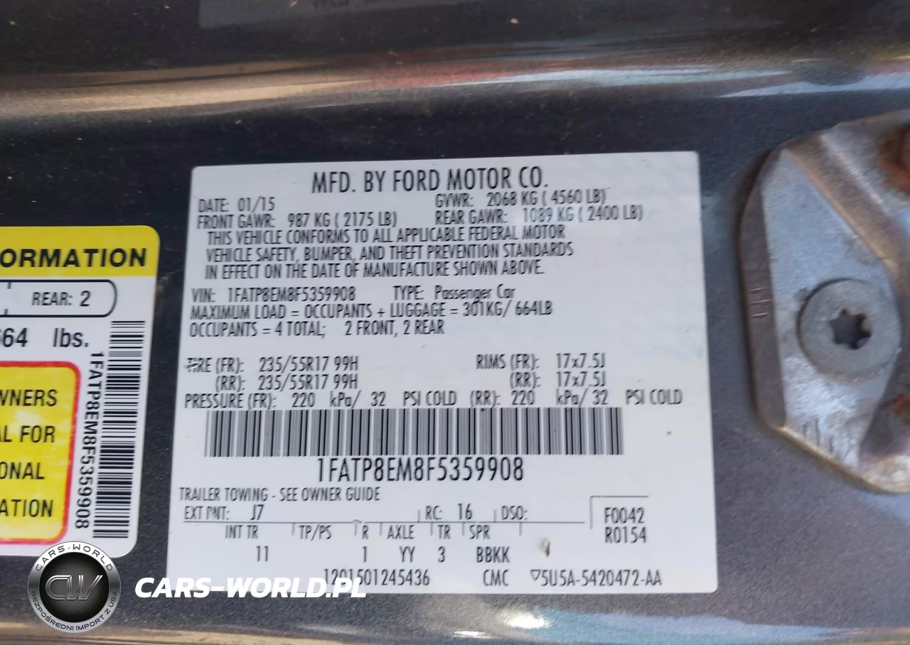 2015 Ford Mustang V6 VIN:1FATP8EM8F5359908 - 9