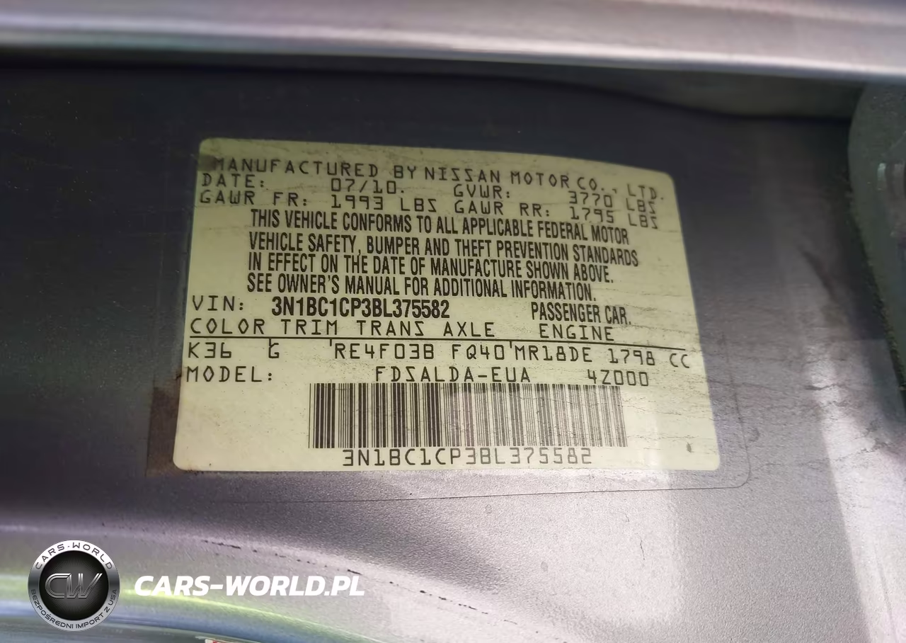 2011 Nissan Versa 1.8S VIN:3N1BC1CP3BL375582 - 9
