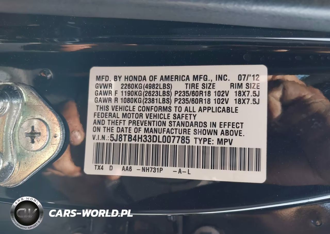 2013 Acura Rdx VIN:5J8TB4H33DL007785 - 9