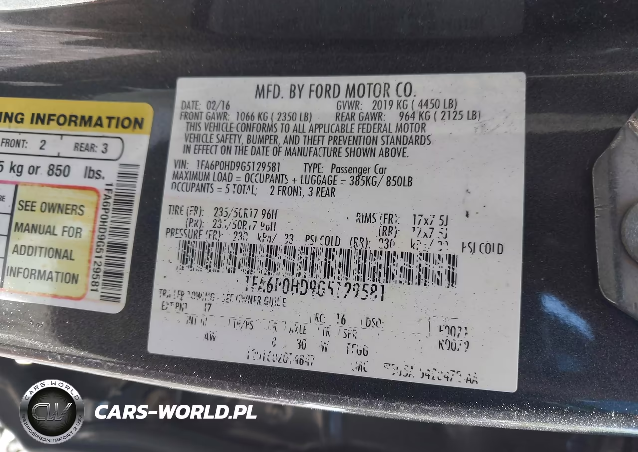 2016 Ford Fusion Se VIN:1FA6P0HD9G5129581 - 9