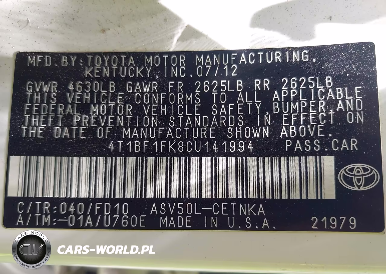 2012 Toyota Camry Le VIN:4T1BF1FK8CU141994 - 9