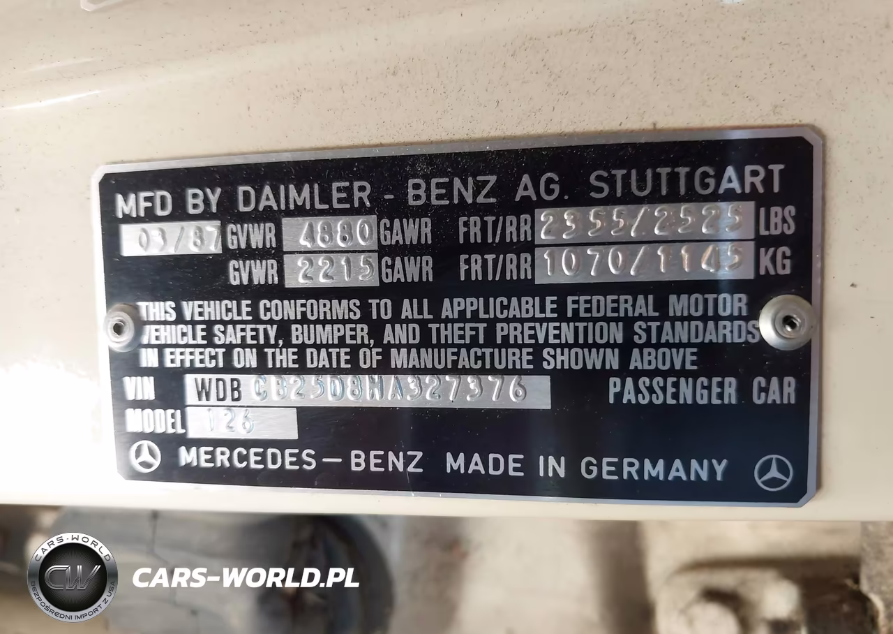 1987 Mercedes-Benz 300 Sdl VIN:WDBCB25D8HA327376 - 9