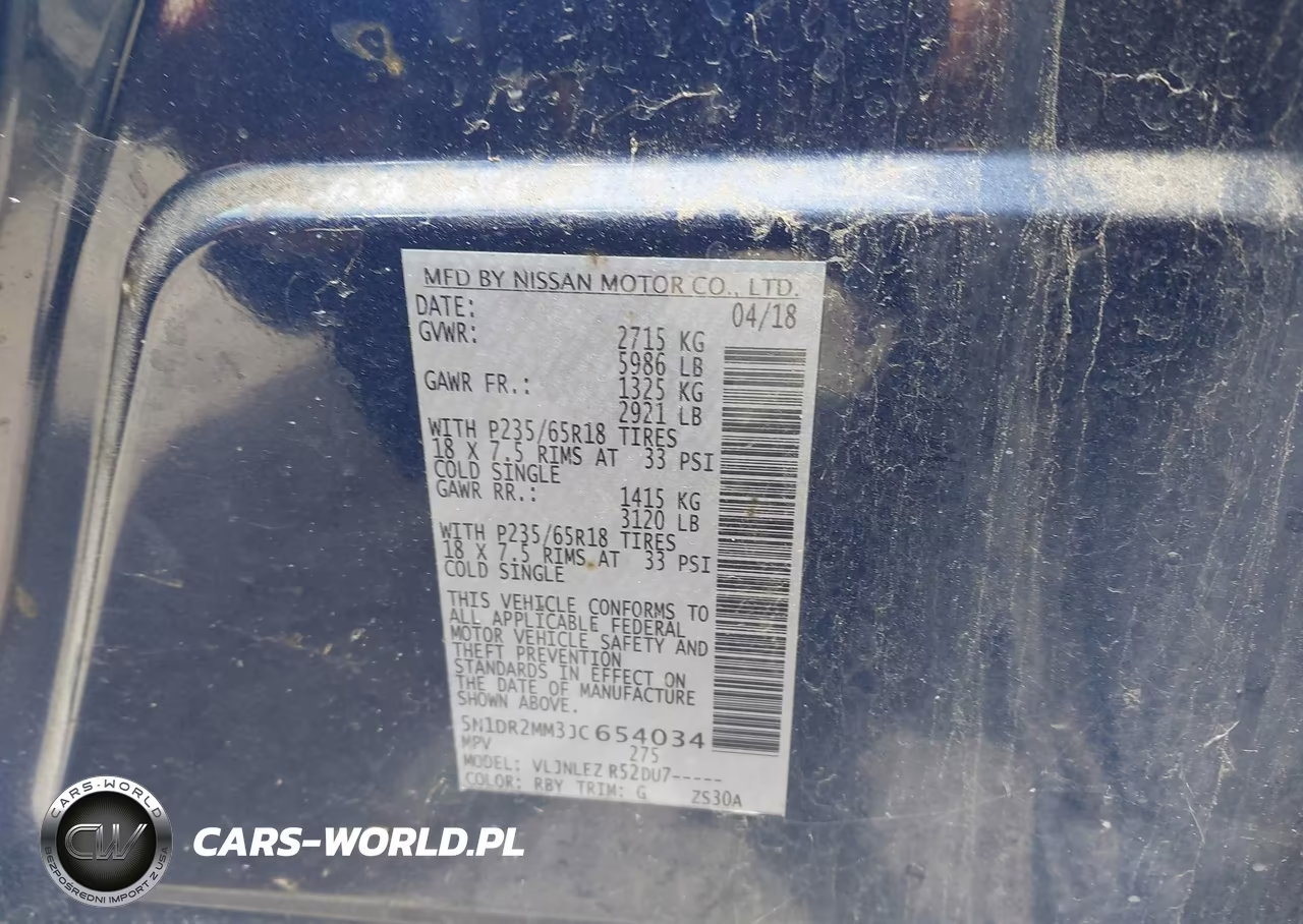 2018 Nissan Pathfinder Sv VIN:5N1DR2MM3JC654034 - 9