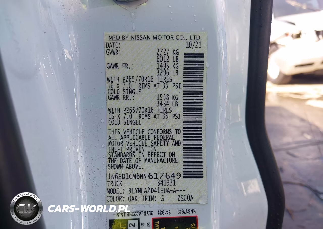 2022 Nissan Frontier King Cab S 4X4 VIN:1N6ED1CM6NN617649 - 9