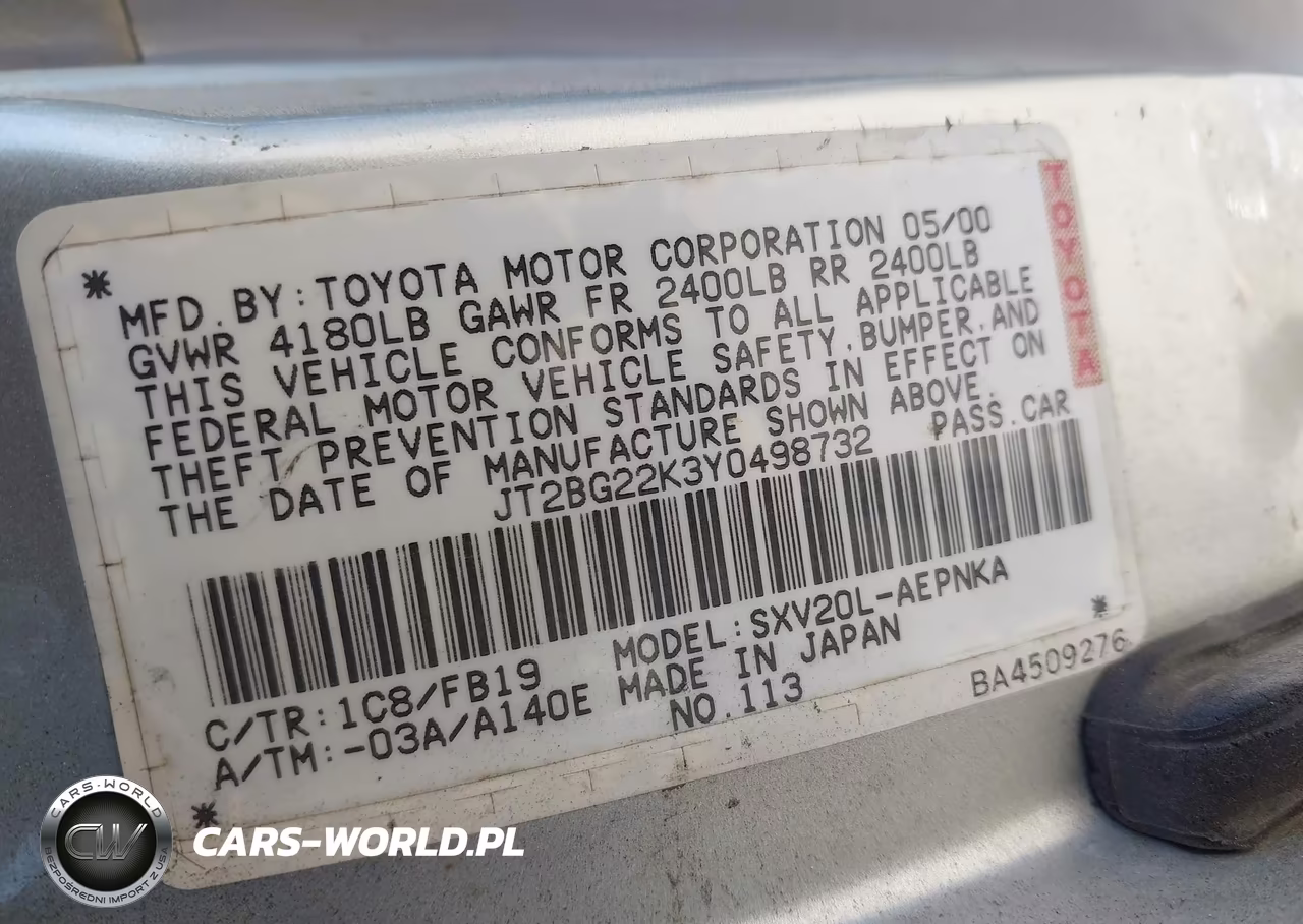 2000 Toyota Camry Le VIN:JT2BG22K3Y0498732 - 9